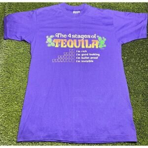 Vintage Tequila Single Stitch T-Shirt Size L Made In USA Cruise,‎ Party Funny